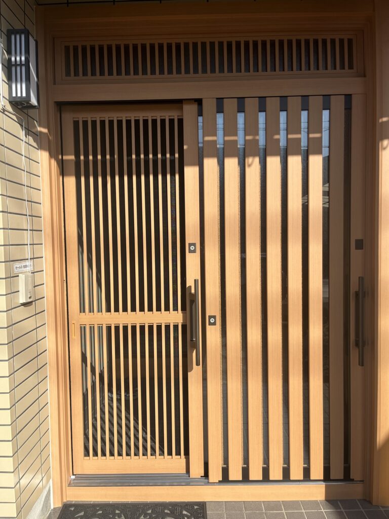 糟屋郡粕屋町のドアリモ玄関引戸の引戸を開けた状態