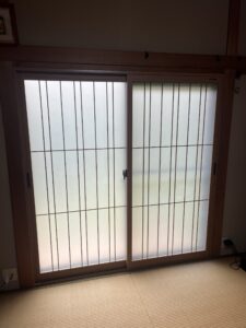 須恵町和室用複層ガラス取付後の様子