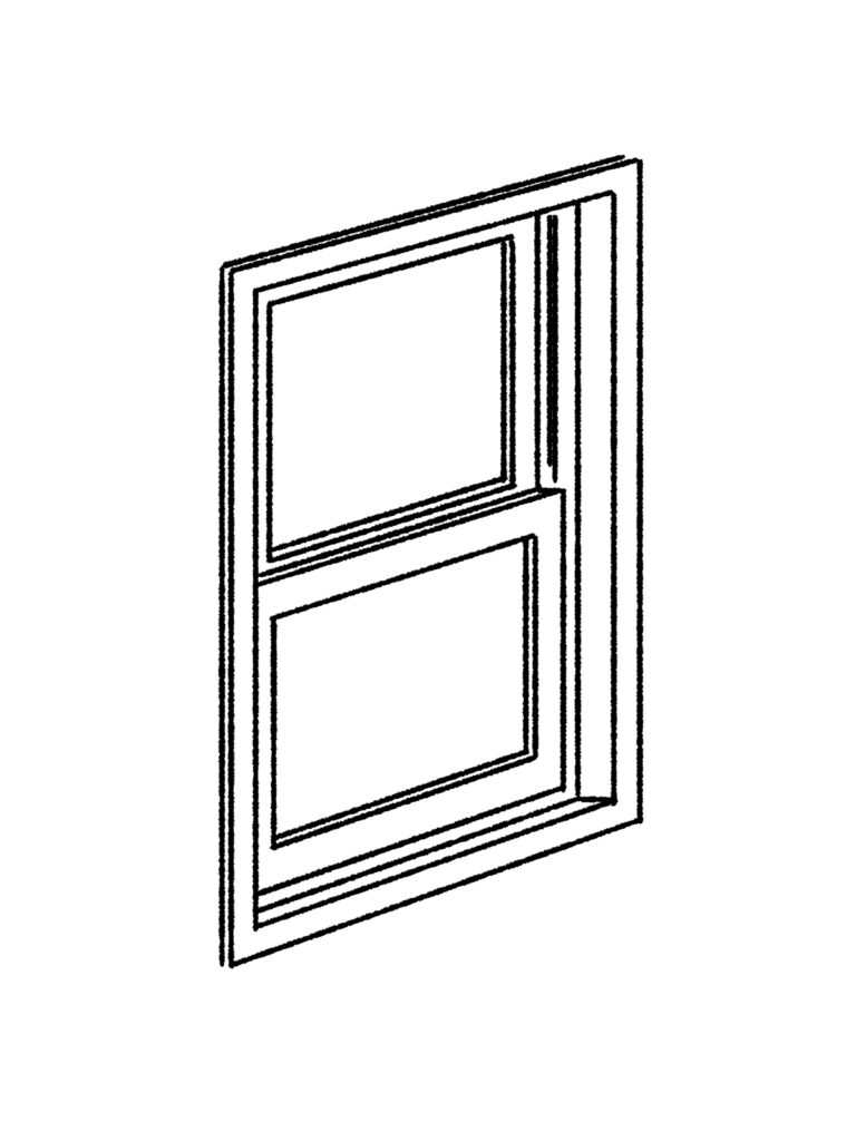 上げ下げ窓　イラスト