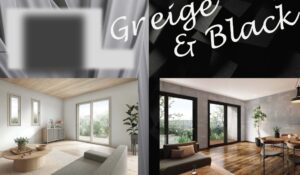 グレージュとブラックで部屋の印象が違って見える写真