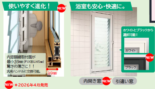 内窓工事の新発売内容