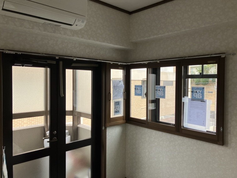 福岡市中央区笹丘マンションコーナー窓　内窓工事後