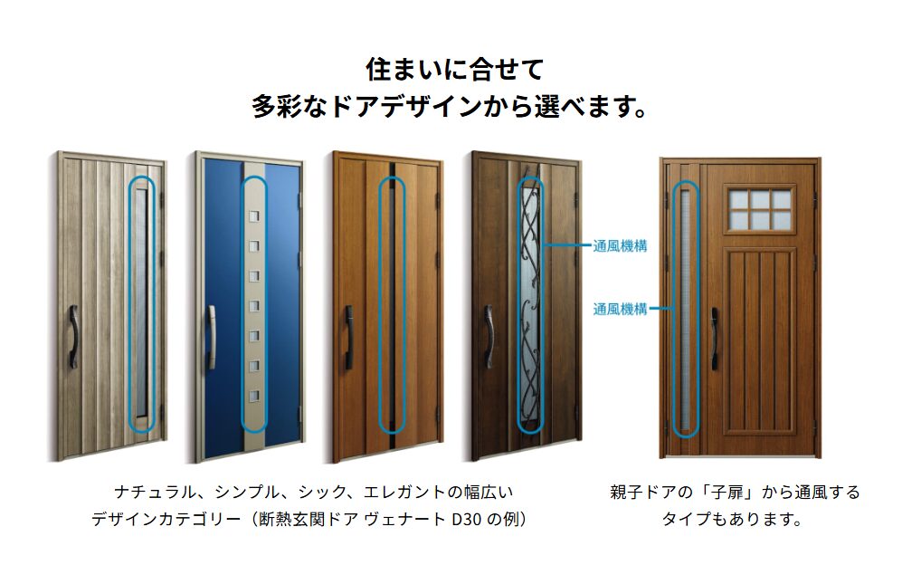 多彩なドアデザイン