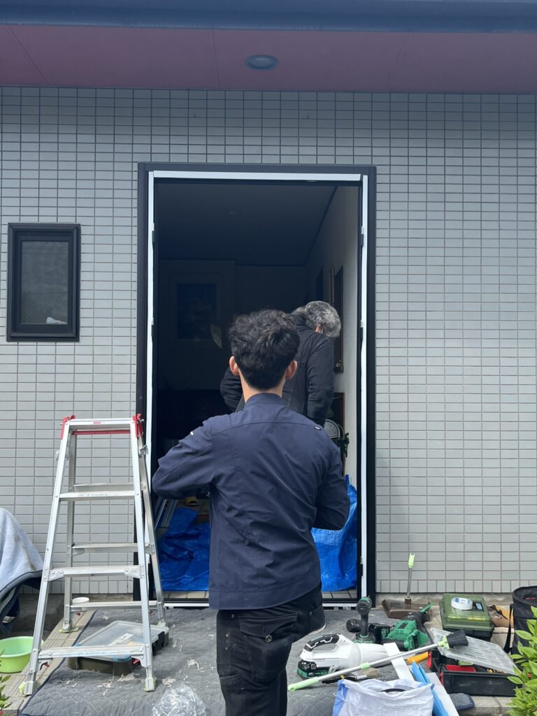 新しい枠を付けるための準備