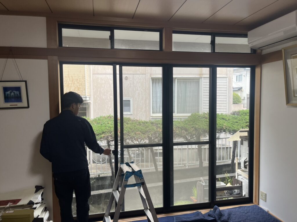 早良区飯倉内窓和室用4枚建て工事前
