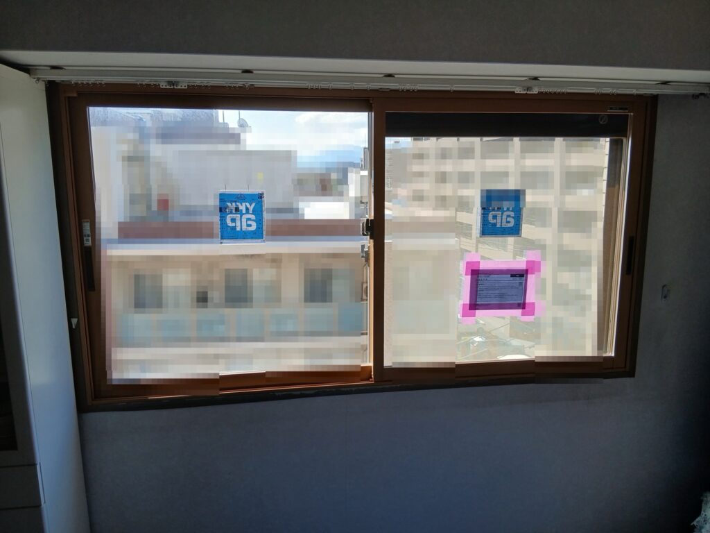 南区野多目マンション腰窓内窓施工後の様子