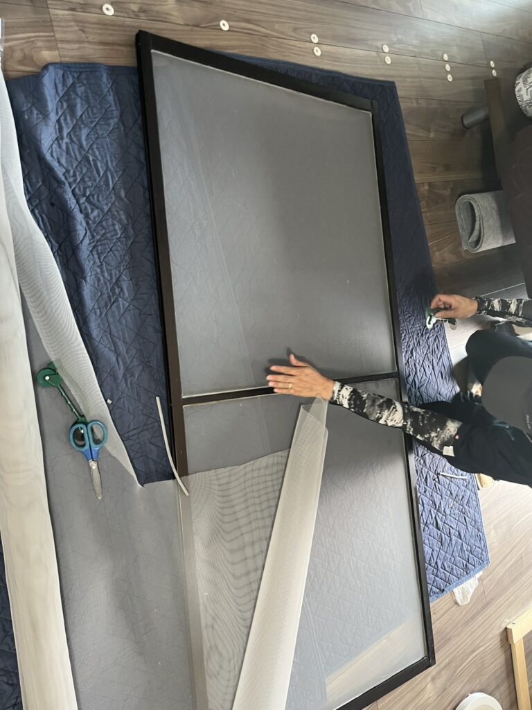 完成した網戸